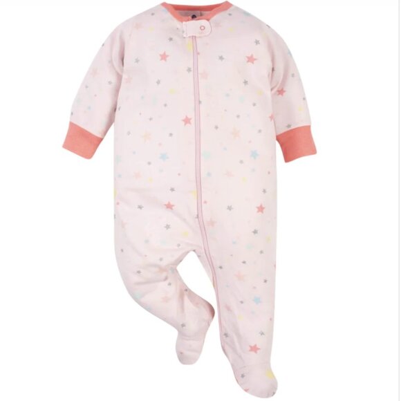Gerber Other - Gerber Baby Girl Pink With Stars Footed Sleep 'N Plays Size 3-6 Months
